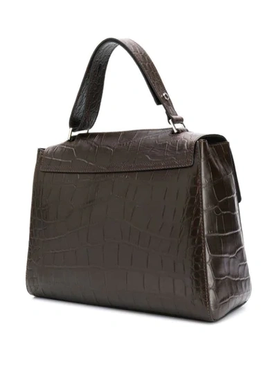 Shop Orciani Croc-effect Tote Bag In Brown
