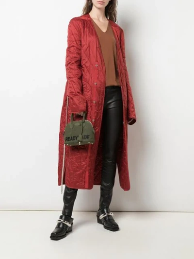 Readymade Contrast Logo Tote In Green