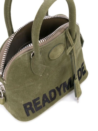 Shop Readymade Contrast Logo Tote In Green