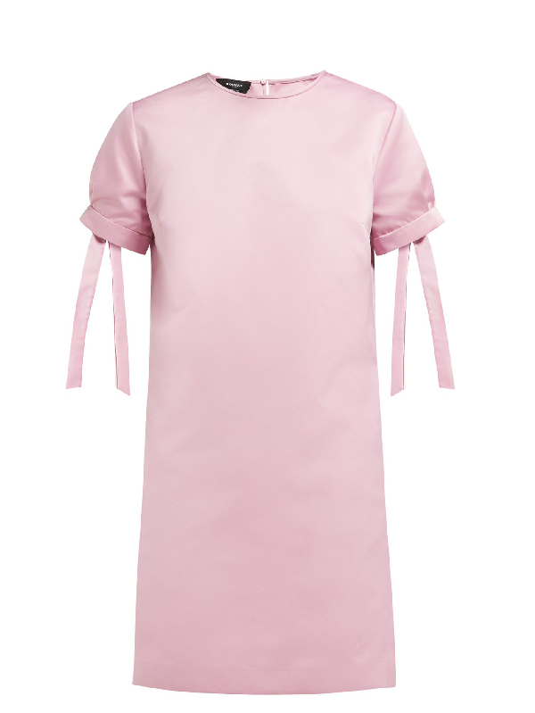 light pink satin mini dress