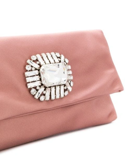 Shop Jimmy Choo Titania Crystal-embellished Clutch In Pink
