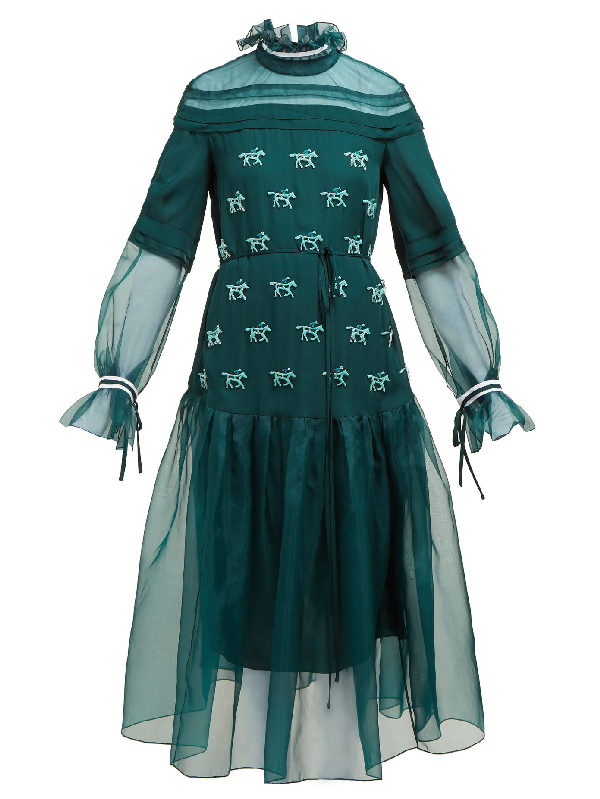 carolina herrera green dress