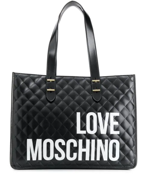 love moschino black quilted bag