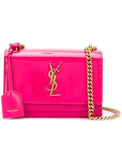 Shop Saint Laurent Small Sunset Shoulder Bag In Pink