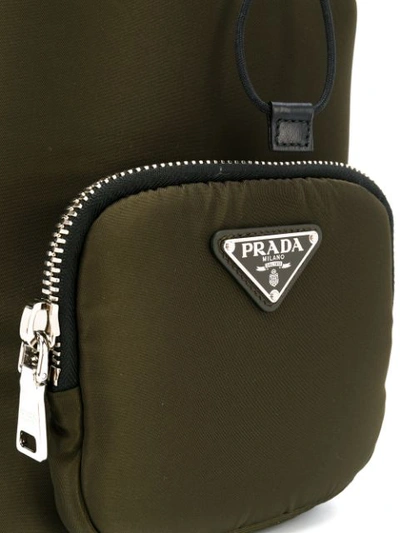 Shop Prada Nylon Drawstring Bucket Bag - Green