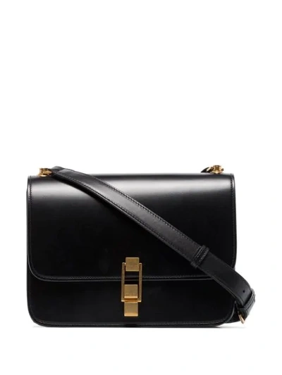 Shop Saint Laurent Carrie Shoulder Bag In Black