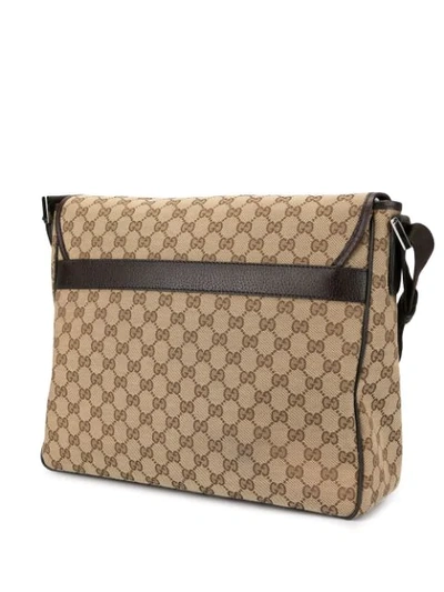 Pre-owned Gucci Gg Pattern Messenger Shoulder Bag In Brown