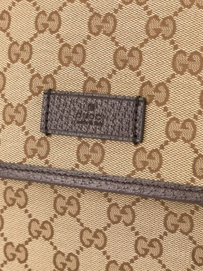 Pre-owned Gucci Gg花纹邮差单肩包 In Brown