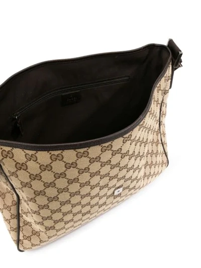 Pre-owned Gucci Gg Pattern Messenger Shoulder Bag In Brown