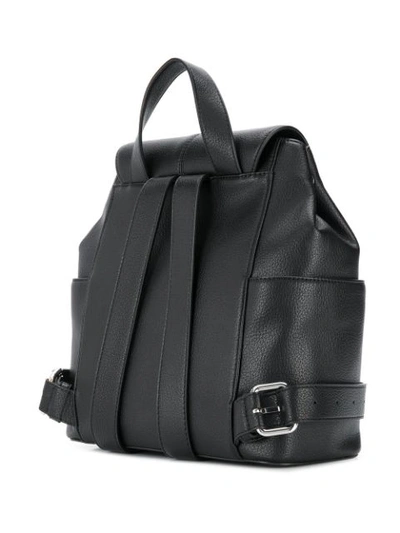 Shop Love Moschino Dual-buckle Backpack In Black