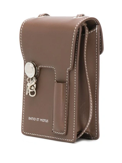 Shop Ratio Et Motus Stitch Detail Crossbody Bag In Brown