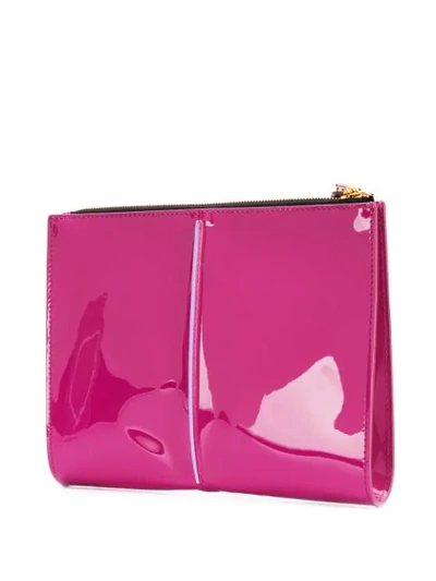 Shop Marni Letter Chain Glossy Clutch In 00c86 Pink