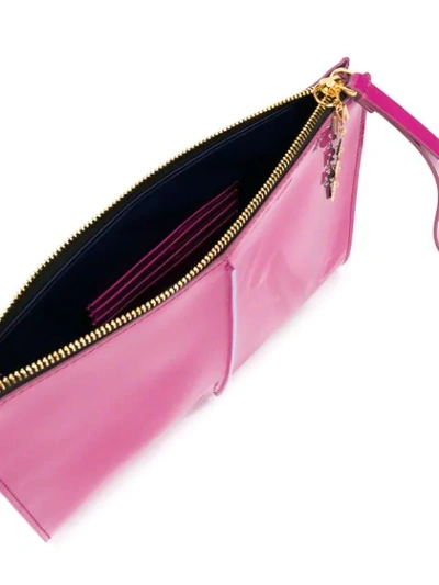 Shop Marni Letter Chain Glossy Clutch In 00c86 Pink