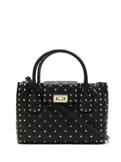 Shop Valentino Rockstud Tote Bag In Black