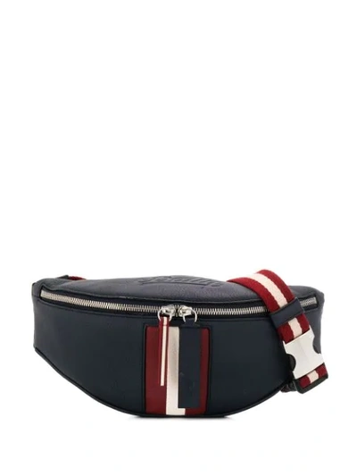 Shop Bally Stripe Appliqué Belt Bag In Blue