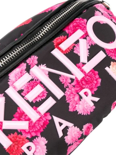 Shop Kenzo Floral Print Logo Detail Belt Bag In Black