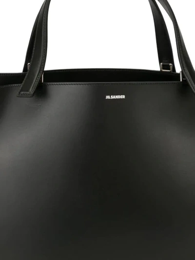 Shop Jil Sander Wrinkled Effect Tote In Black