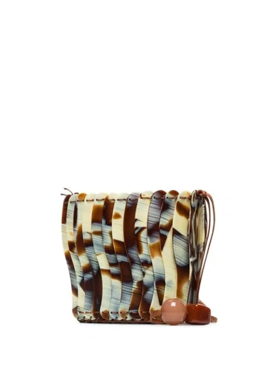 Shop Ulla Johnson Yadira Mini Resin Bucket Bag In Brown