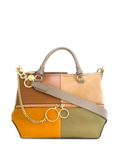 Shop See By Chloé Patchwork Tote Bag In Neutrals