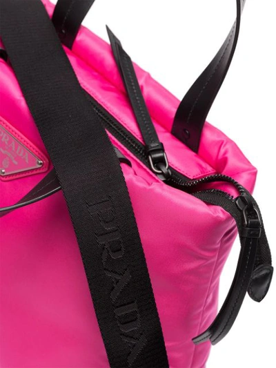 Shop Prada Small Nylon Tote Bag In Pink