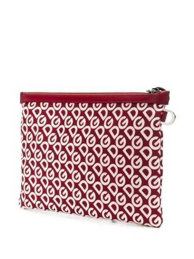 Shop Dolce & Gabbana Logo Clutch Bag In Red