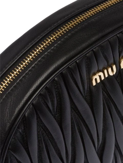 Shop Miu Miu Matelassé Nappa Leather Bandoleer Bag - Black