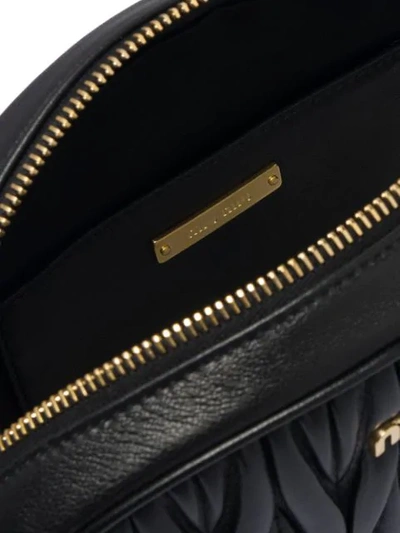 Shop Miu Miu Matelassé Nappa Leather Bandoleer Bag - Black