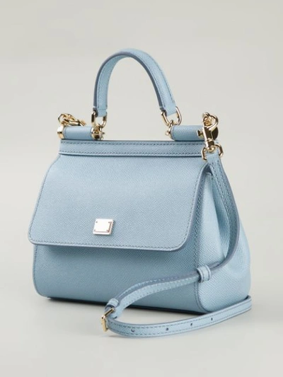 Shop Dolce & Gabbana Mini 'sicily' Tote In Blue