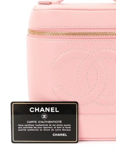 Pre-owned Chanel Cc Logo Cosmetic Bag In Pink