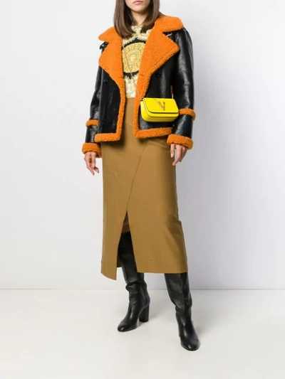 Shop Versace Virtus Crossbody Bag In Yellow