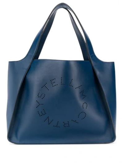 Shop Stella Mccartney 'stella' Shopper Mit Logo In Blue