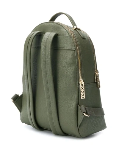 Shop Tommy Hilfiger Logo Zipped Backpack In Green