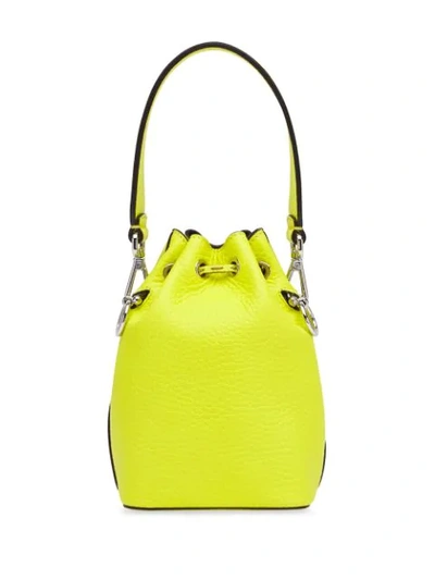 Shop Fendi Mini Mon Tresor Bucket Bag In Yellow