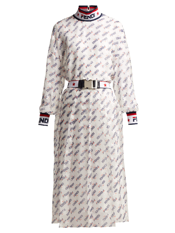 fendi logo dress black and white