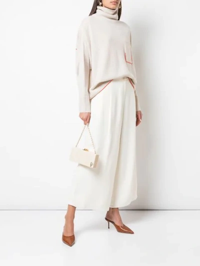 Shop Edie Parker Medium Slim Clutch Bag In White