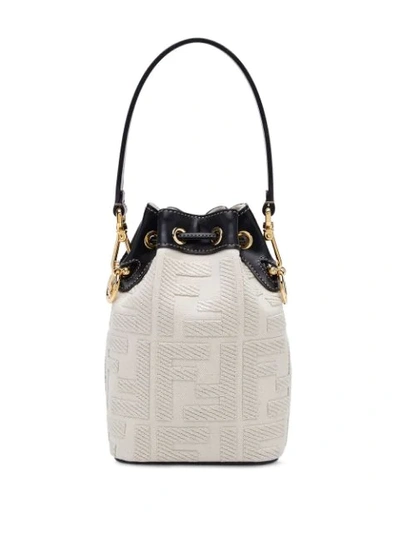 Shop Fendi Mini Mon Tresor Bucket Bag In Neutrals