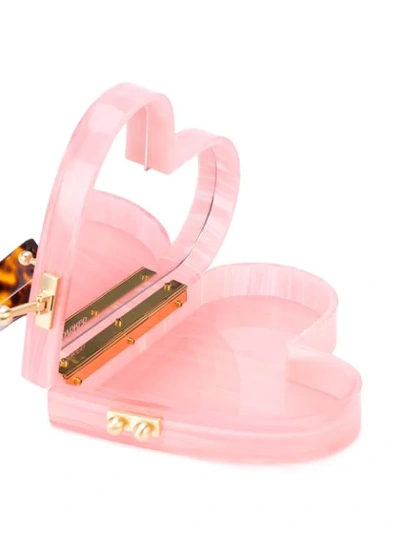 Shop Edie Parker Heartly Heart-shaped Clutch Bag In Pink