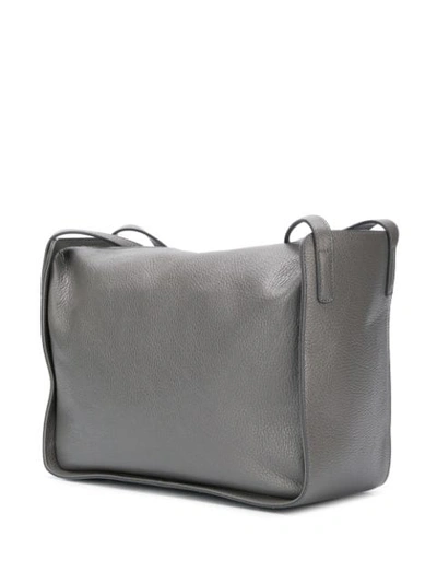 Shop Fabiana Filippi Pebbled Leather Shoulder Bag In Vr2  Grey 