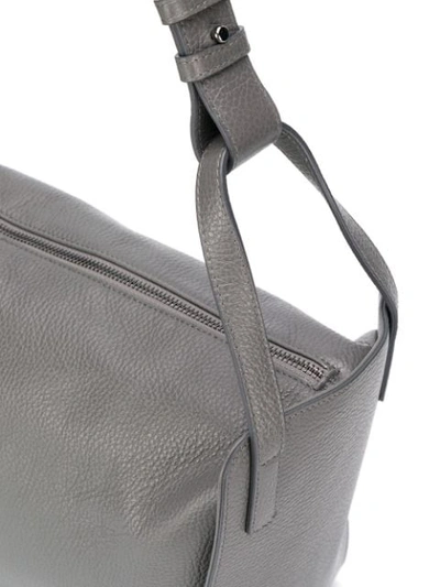 Shop Fabiana Filippi Pebbled Leather Shoulder Bag In Vr2  Grey 
