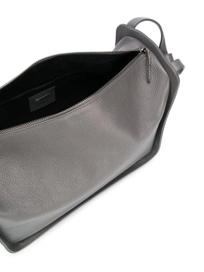 Shop Fabiana Filippi Pebbled Leather Shoulder Bag In Vr2  Grey 
