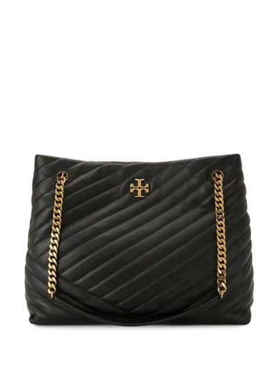 Shop Tory Burch Kira Quilted Tote Bag In Black