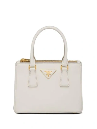 Shop Prada Galleria Saffiano Mini Tote Bag In White