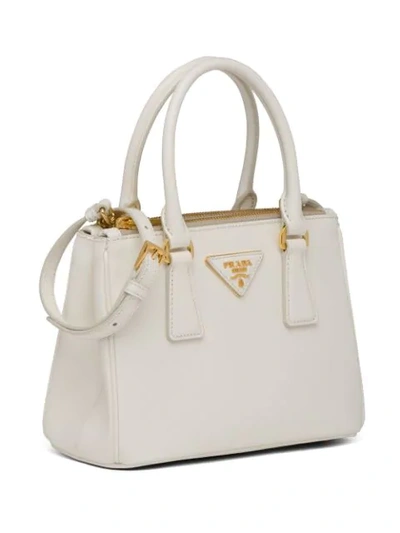 Shop Prada Galleria Saffiano Mini Tote Bag In White