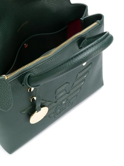 Shop Emporio Armani Raised Logo Tote Bag In Green