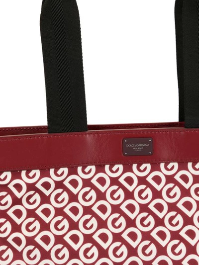 Shop Dolce & Gabbana Large Logo-print Tote Bag In Red