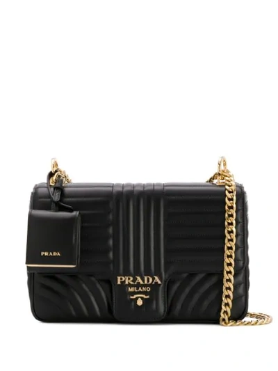 Shop Prada Diagramme Shoulder Bag - Black