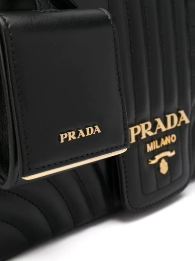 Shop Prada Diagramme Shoulder Bag - Black