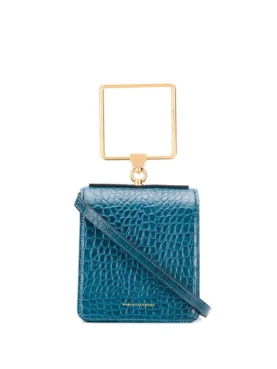 Pump Croc-Effect Leather Top Handle Bag By Marge Sherwood