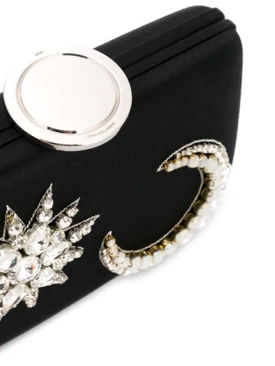 Shop Giambattista Valli Crystal Embellished Clutch Bag In Black