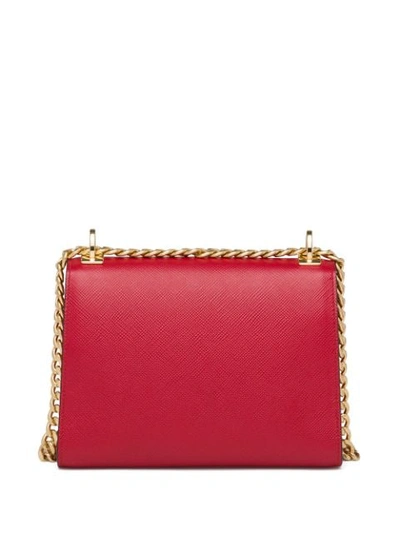 Shop Prada Monochrome Saffiano Leather Bag In Red